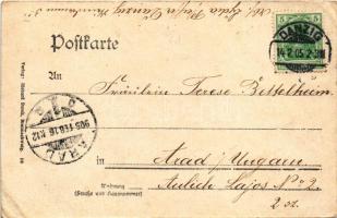 1905 Gdansk, Danzig; Am Krahntor mit Breitegasse / street view, city gate, tram, shops (EB)