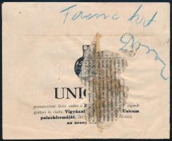 Zwack J. és Társai Likőrgyár Budapest fejléces borítékja