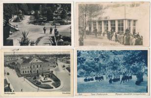 13 db RÉGI történelmi magyar város képeslap vegyes minőségben / 13 pre-1945 historical Hungarian town-view postcards in mixed quality