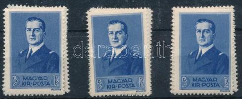 1938 Kormányzói arckép 3 db sor (10.500)