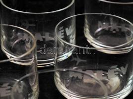 6 db MALÉV fedélzeti üveg pohár. 5 cm