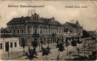 1909 Kiskunfélegyháza, Kossuth utca, Félegyházi Ipari és Kereskedelmi Bank, Kiss Lajos üzlete. Roykó B. kiadása (fa)