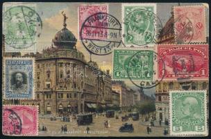 1913-1914 Világkörüli utazás képeslap Budapest - Frankfurt - Oroszország - Japán - USA- Bulgária - Egyiptom - Budapest