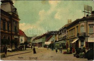 1909 Nyitra, Nitra; Városház tér, piac, Einzinger József és Braun Vilmos üzlete. Fürst Sz. kiadása / market, square, shops (Rb)