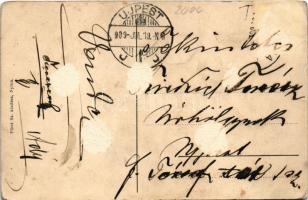 1909 Nyitra, Nitra; Városház tér, piac, Einzinger József és Braun Vilmos üzlete. Fürst Sz. kiadása /...