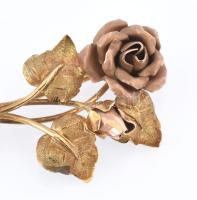 Arany (Au) 14K rózsa bross, jelzett, 5,3×2,3 cm, nettó: 6,3 g