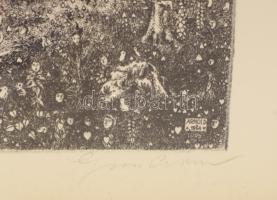 Gross Arnold (1929-2015): Örömünnep. Ofszet nyomat, papír, jelzett 24x37 cm