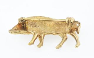 Arany (Au) 14K vaddisznó bross, jelzett, 3,1×1,8 cm, bruttó: 9,2 g