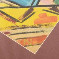 Klie jelzéssel: Konstruktivista kép. Akvarell, papír, üvegezett keretben 34x26 cm