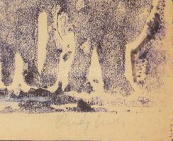 Ország Lili jelzéssel: Alakok monotípia, papír, 42x30 cm