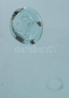 Türkizkék palack. Huta üveg 19. század közepe. 36 cm