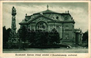 1931 Kecskemét, Katona József színház, Szentháromság szobor (EK)