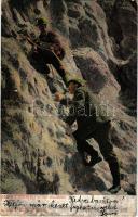 1906 Dolomiti, Kletterei in den Dolomiten / rock climbing in the Dolomites (crease)