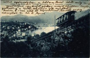 1913 Lugano, Un saluto dalla Ferrovia funicolare del S. Salvatore / funicular railway (EK)