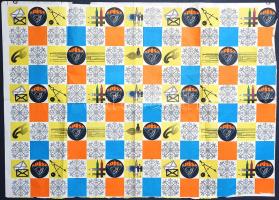 Cca 1970-1980. ÁPISZ feliratos retro csomagolópapír, mérete: 490x680 mm. Szélein kisebb sérülések