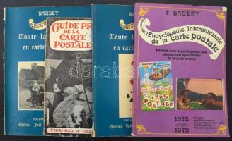 11 db francia képeslapos könyv és katalógus dobozban / 11 French postcard books and catalogues in a box, including Neudin