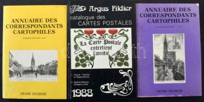 11 db francia képeslapos könyv és katalógus dobozban / 11 French postcard books and catalogues in a ...