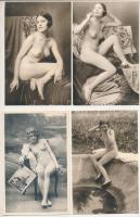 39 db RÉGI használatlan erotikus képeslap és nyomtatvány meztelen hölgyekkel / 39 pre-1950 unused erotic vintage postcards and cards with nude ladies