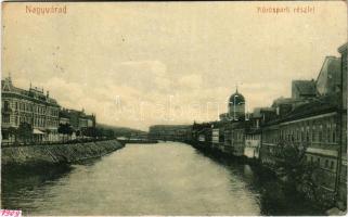 1909 Nagyvárad, Oradea; Körös part, zsinagóga. (W. L. ?) 966. / Cris riverside, synagogue