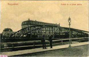 Nagyvárad, Oradea; Kishíd és Lévai palota, villamos, leszámítoló és Jelzálogbank. (W. L. ?) 965. / bridge, palace, tram, bank