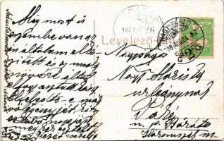 1908 Nagyvárad, Oradea; Szent László tér és templom, városháza, piac. (W. L. ?) 964. / square, churc...