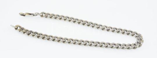 Ezüst(Ag) masszív pancer kar- vagy bokalánc, jelzett, h: 23 cm, nettó: 17,2 g