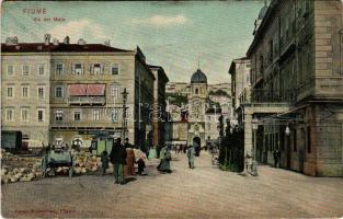 Fiume, Rijeka; Via del Molo / market, shops (EB)