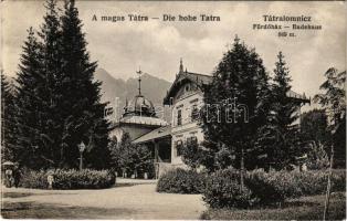 1916 Tátralomnic, Tatranská Lomnica (Magas-Tátra, Vysoké Tatry); fürdőház. Kuszmann Gyula kiadása / Badehaus / spa (EB)