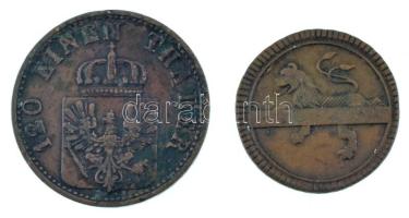 Német Államok / Bamberg 1761. 1pf Cu "Adam Frederick" + Német Államok / Poroszország 1867A...