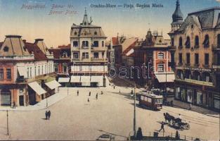 Nagyvárad Bémer square with tailor shop and the warehouse of Erdős and Grünfeld