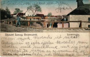 1910 Berzence, Somogy-Berzencze; Széchenyi tér. Pichler Gusztáv kiadása (fl)