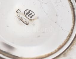 Ezüst(Ag) nyolcszögletű talpas ékszertartó tálka, jelzett, kis horpadásokkal, d: 7,7 cm nettó: 20,3 ...