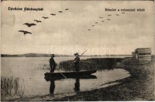 1917 Gárdony, részlet a Velencei-tóból, nádas. Spitzer Miksa kiadása (fl)