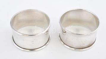 Ezüst(Ag) 2 db szalvétagyűrű, jelzett, d: 4,5 cm, nettó: 20,3 g