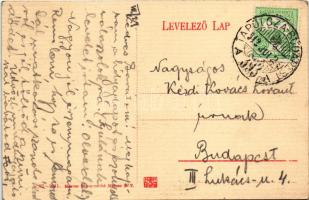 1912 Balaton, vitorlás + "TAPOLCZA - BUDAPEST 393 A" vasúti mozgóposta bélyegző