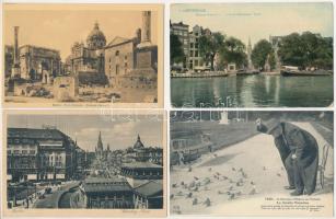 21 db régi külföldi város képeslap vegyes minőségben / 21 pre-1945 European town-view postcards in mixed quality