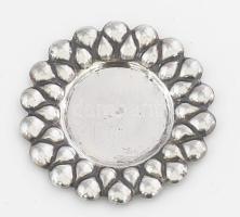 Ezüst(Ag) angol hólyagos peremű ékszertartó tálka, jelzett, d: 10 cm, nettó: 24,8 g