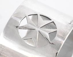 Ezüst(Ag) máltai kereszt mintás szalvétagyűrű, 2 db, jelzett, d: 4,5 cm, nettó: 49,6 g