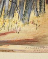 Felsmann Tamás (1956-): Erdőrészlet. Pasztell, papír, jelzett, üvegezett keretben. 30x40 cm Képcsarn...