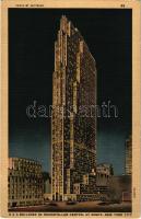 New York, RCA Building in Rockefeller Center at night