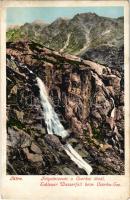 Tátra, Magas-Tátra, Vysoké Tatry; Fátyolvízesés a Csorba-tónál. Cattarino Sándor kiadása / Schleuer Wasserfall beim Csorba-See / Strbské pleso / waterfall near the lake (EK)