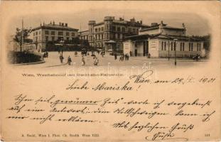 1901 Wien, Vienna, Bécs; Westbahnhof mit Stadtbahn-Haltestelle. A. Sockl / railway station (EK)