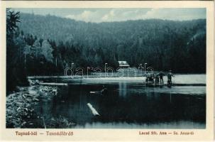 Tusnádfürdő, Baile Tusnad; Lacul Sft. Ana / Szent Anna tó, tutaj. Andrásofszky bazár kiadása / lake, raft