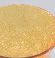 Kehely. Karcag berekfüdői borostyánszín kraklé üveg. Hibátlan 21 cm
