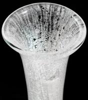 Váza. Karcag berekfüdői fehér kraklé üveg. Hibátlan 26 cm