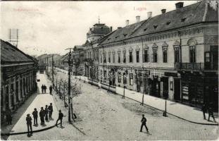 Lugos, Lugoj; Széchenyi utca, Singer varrógép üzlet / street view, shops (r)