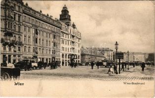 Wien, Vienna, Bécs; Boulevard, Seidler &amp; Franzel, Lampen Niederlage, Gebrüder Brünner. B.K.W.I. No. 43. / street, shops (EK)