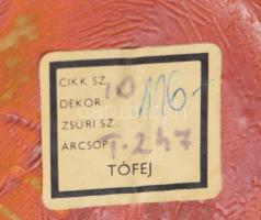 Tófej kerámia díszváza. Kézzel festett, jelzett, hibátlan