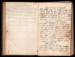 Régi kézzel írt magyar nyelvű szakácskönyv, receptfüzet, teljes, de a kötés elvált