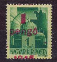 1945 Kisegítő IV. 1P/1P elcsúszott felülnyomattal